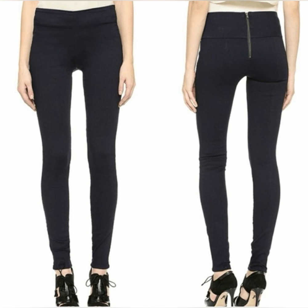Veronica Beard Zip Back Navy Blue Skinny Dress Pants